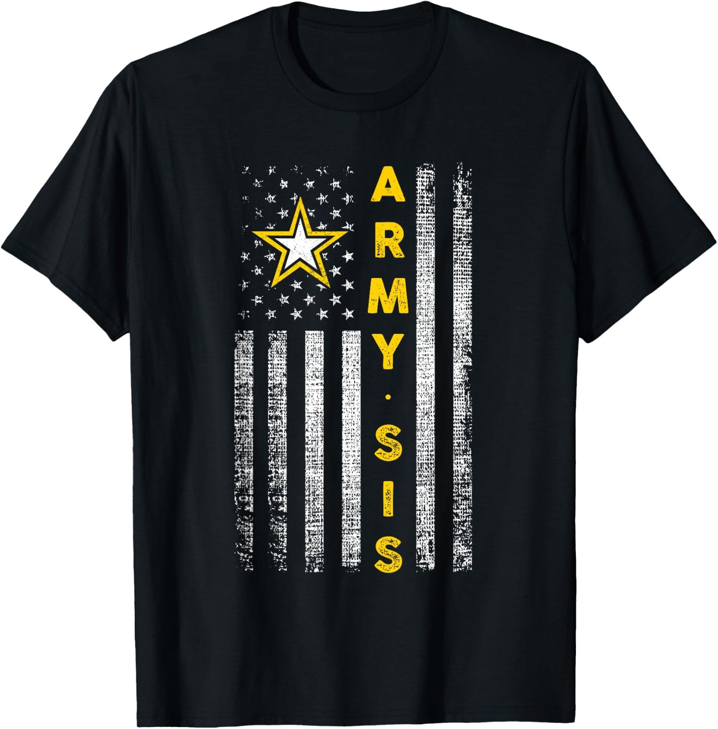 Patriotic Army Sister - United States Flag T-Shirt - T-Shirt | Black