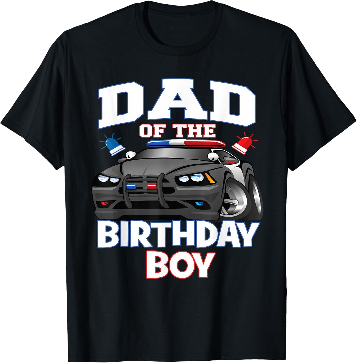Dad Of The Birthday Boy Policeman Officer Party T-Shirt - T-Shirt | Black