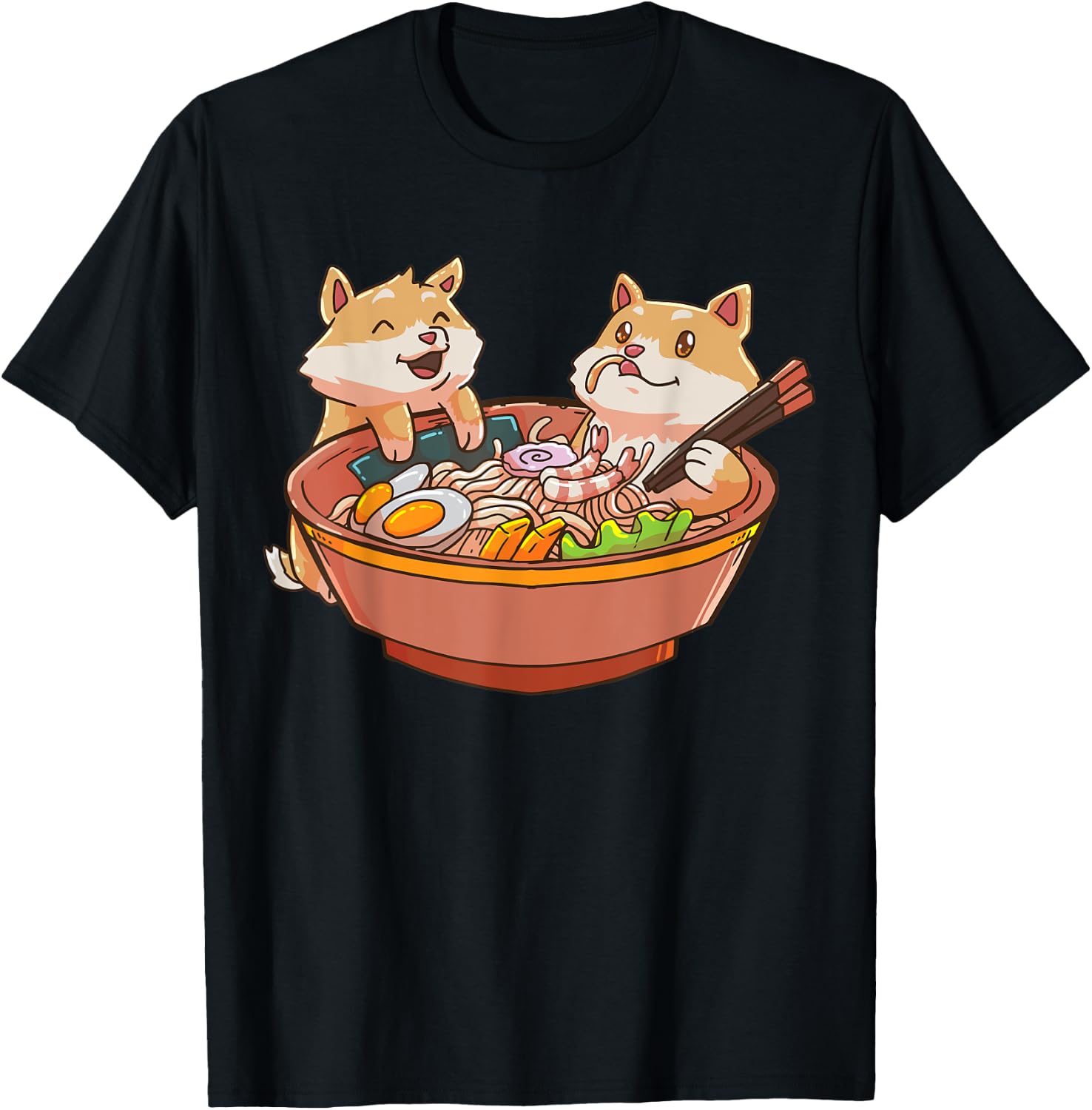 Shiba Inu Dog Ramen Bowl Anime Kawaii Japanese Gift T-Shirt - T-Shirt | Black