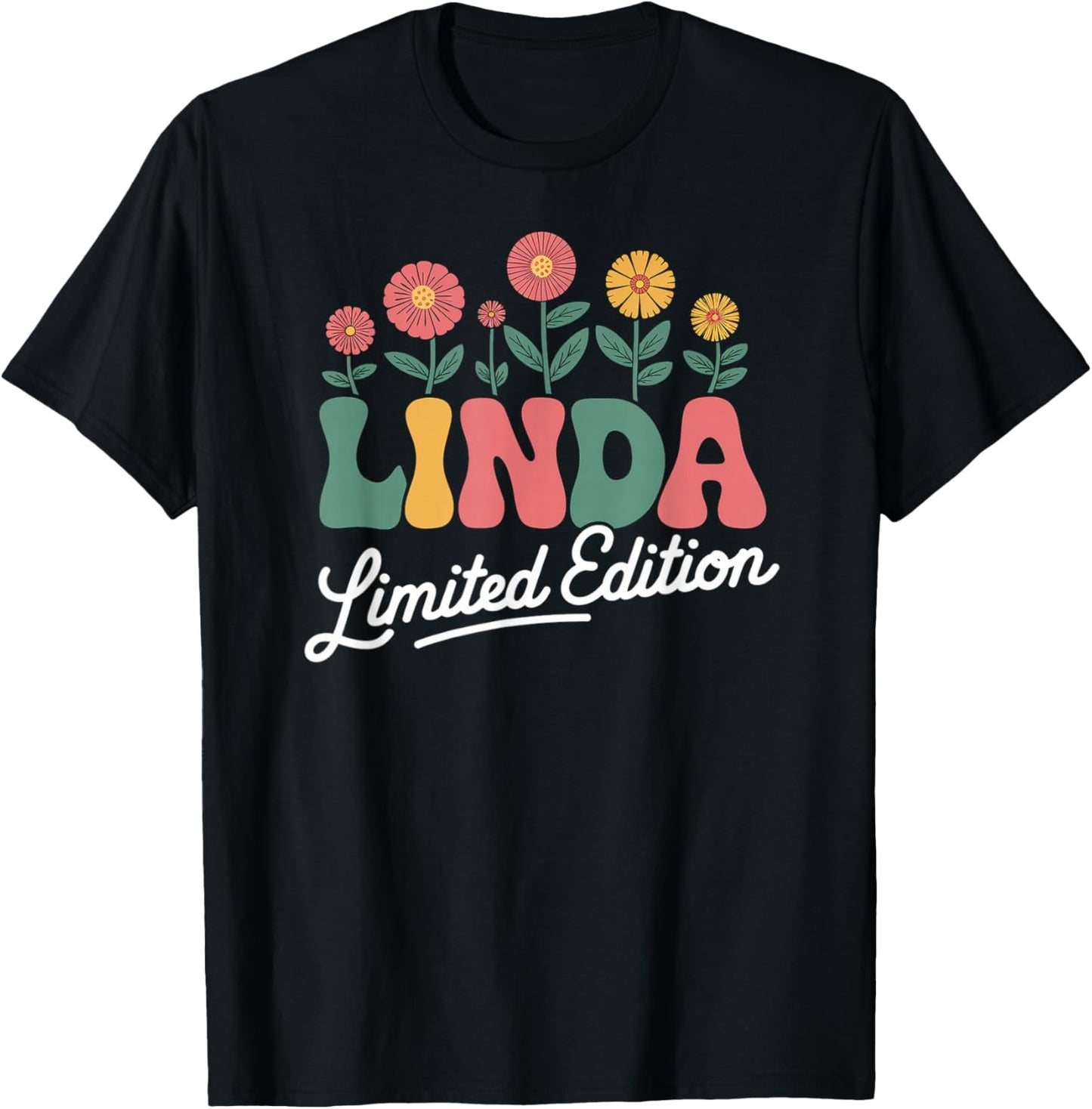 Linda Limited Edition Vintage Custom Name Wife Grandma T-Shirt - T-Shirt | Black