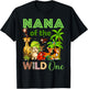 Nana Of The Wild One Birthday 1st Safari Jungle Family T-Shirt - T-Shirt | Black