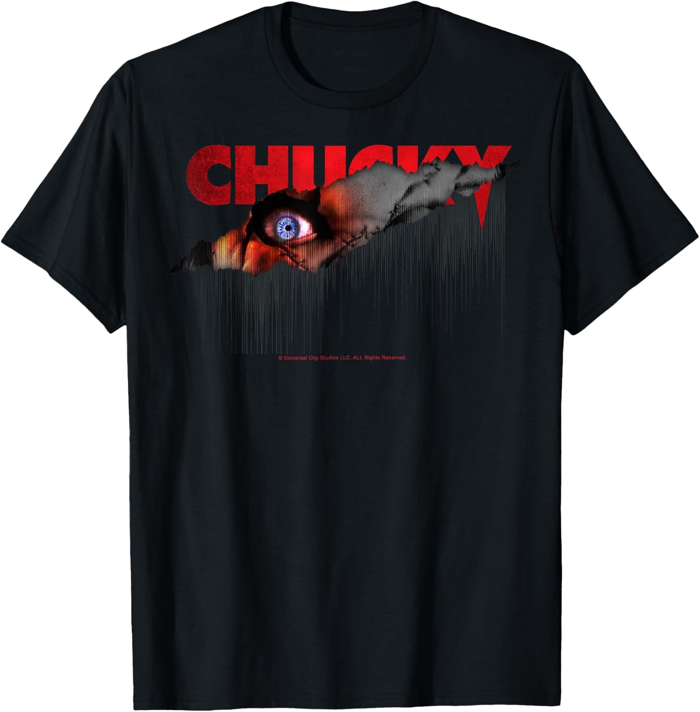Chucky Shining Blue Eyeball Horror T-Shirt - T-Shirt | Black