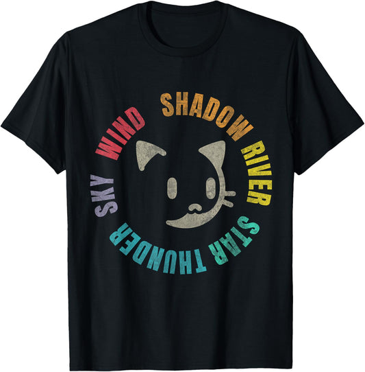 Funny Wind Shadow River Star Thunder Sky Cat Feline 2024 T-Shirt - T-Shirt | Black