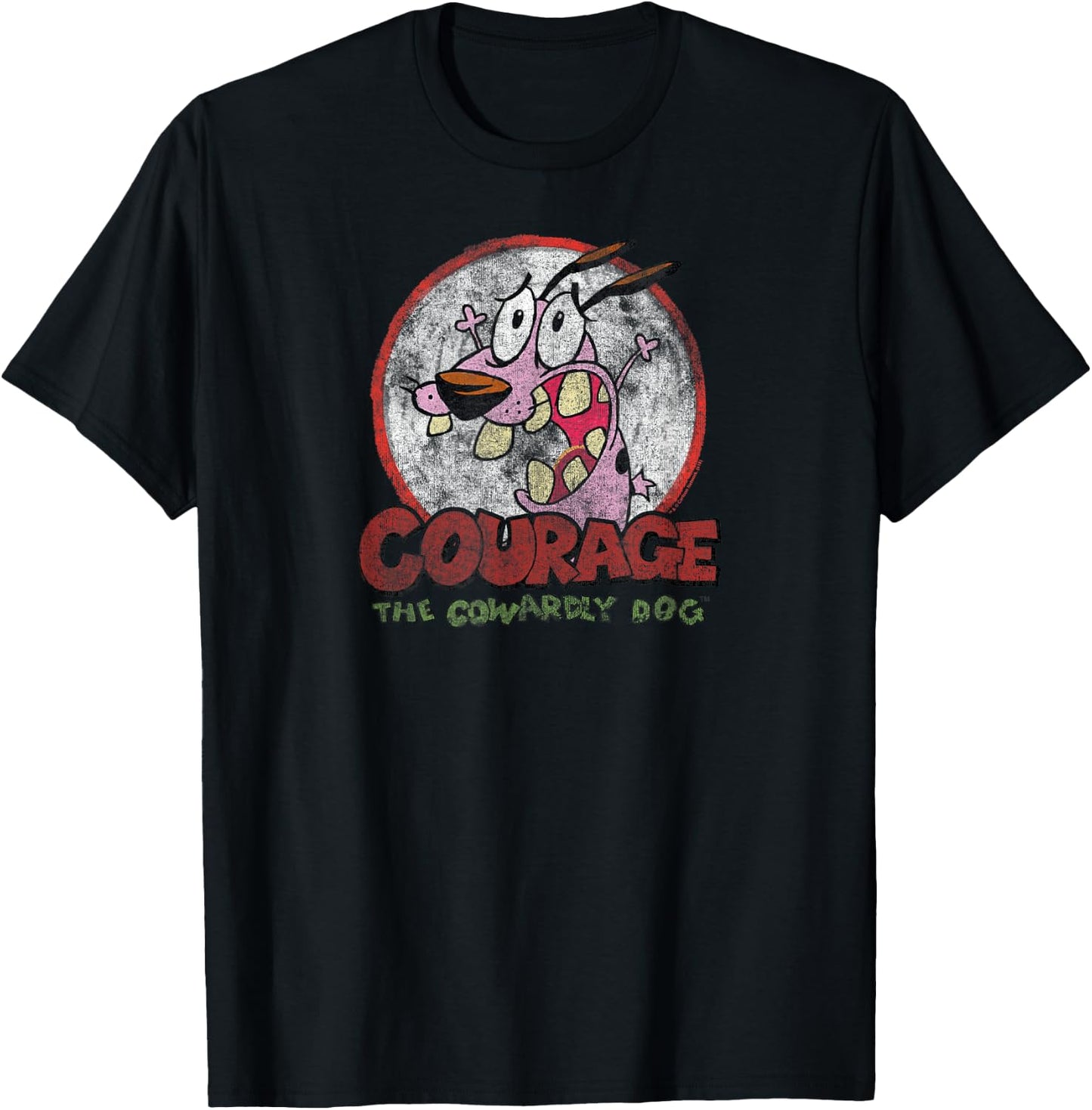 Courage The Cowardly Dog Vintage Courage T-Shirt - T-Shirt | Black