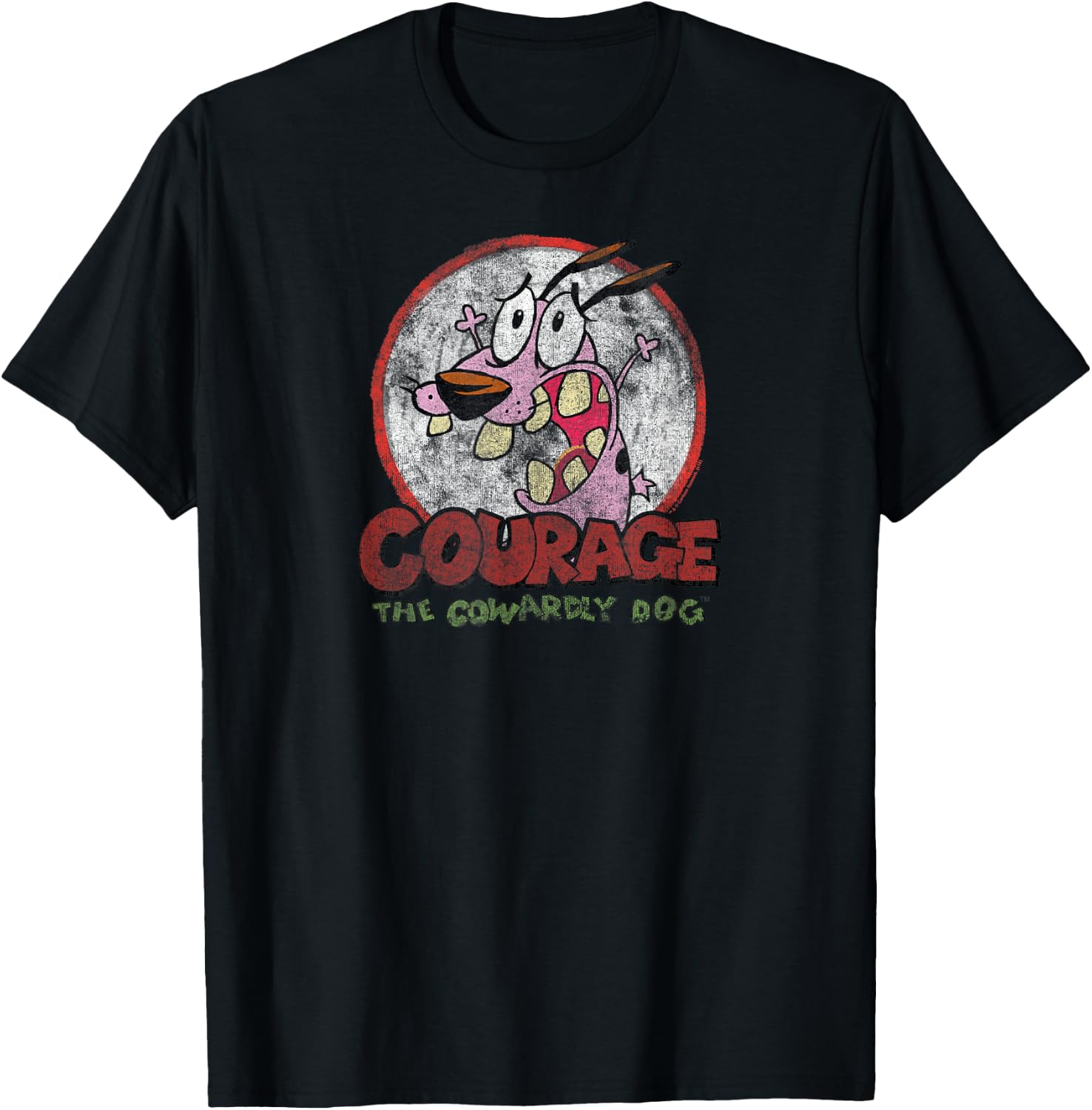Courage The Cowardly Dog Vintage Courage T-Shirt - T-Shirt | Black
