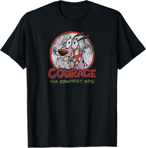 Courage The Cowardly Dog Vintage Courage T-Shirt - T-Shirt | Black