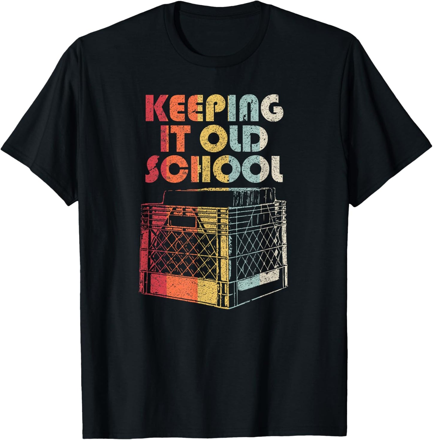 Vinyl Record Shirt. Retro Keeping It Old School T-Shirt - T-Shirt | Black