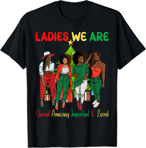 Black Girl Melanin Christmas Ugly Xmas Sweater Ladies We Are T-Shirt - T-Shirt | Black