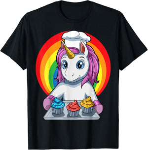 Unicorn Cupcake Unicorn Baking Cupcakes T-Shirt - T-Shirt | Black