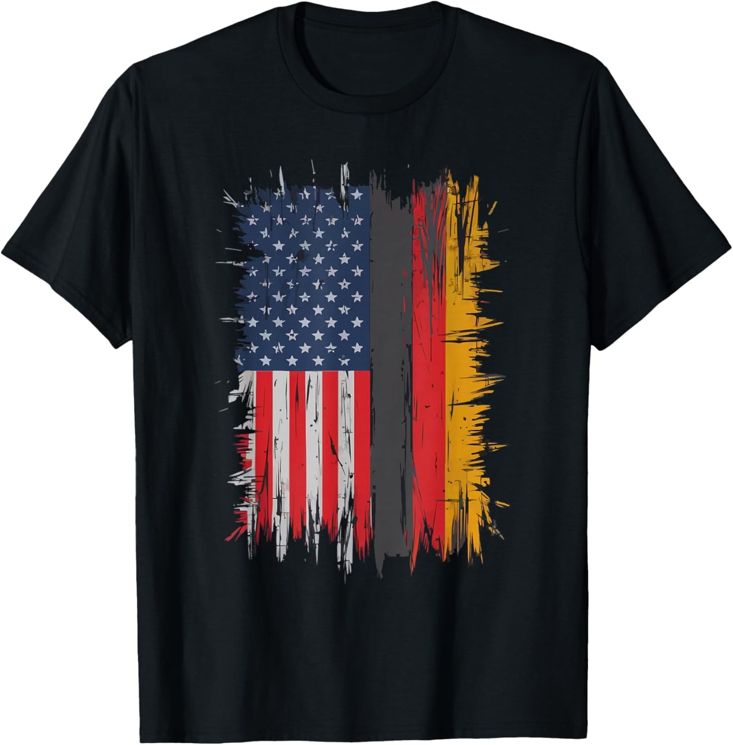 Half German Half American USA Flag Germany America T-Shirt - T-Shirt | Black