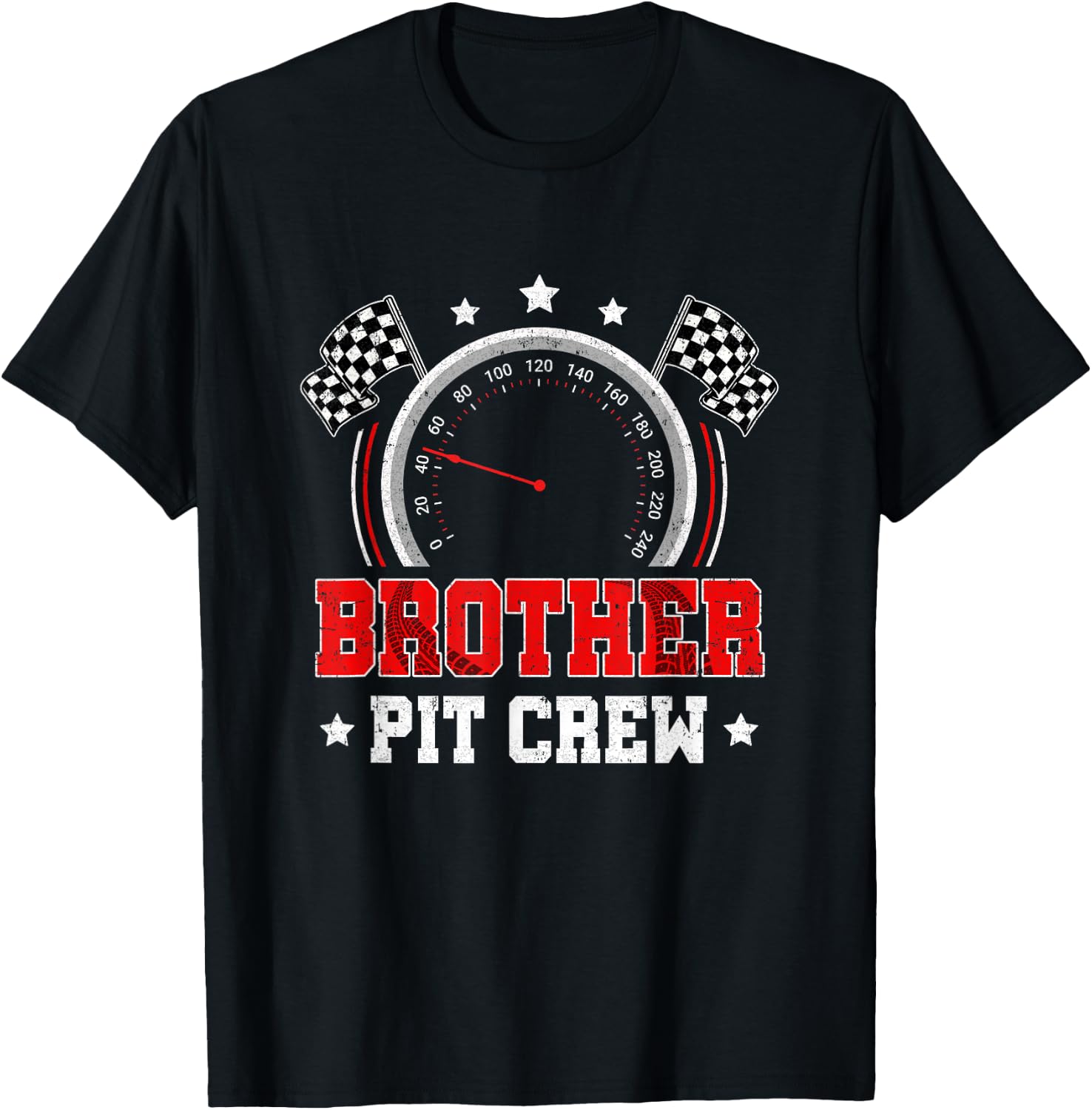 Brother Pit Crew Race Car Birthday Party Racing Family T-Shirt - T-Shirt | Black