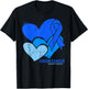 Colon Cancer Awareness Hearts T-Shirt - T-Shirt | Black