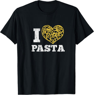 I Love Pasta Cute Spaghetti Italian Food Heart T-Shirt - T-Shirt | Black
