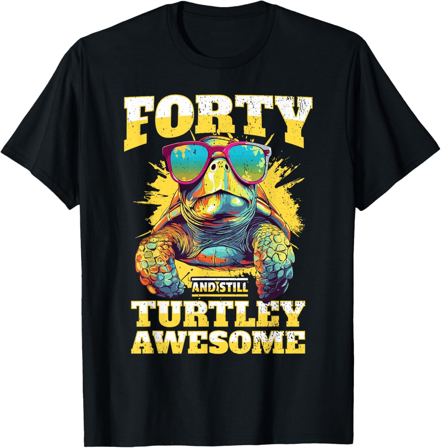 Tortoise 40th Birthday Turtle Age 40 Years T-Shirt - T-Shirt | Black