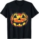 Orange Tie Dye Jack O Lantern Face Halloween T-Shirt - T-Shirt | Black