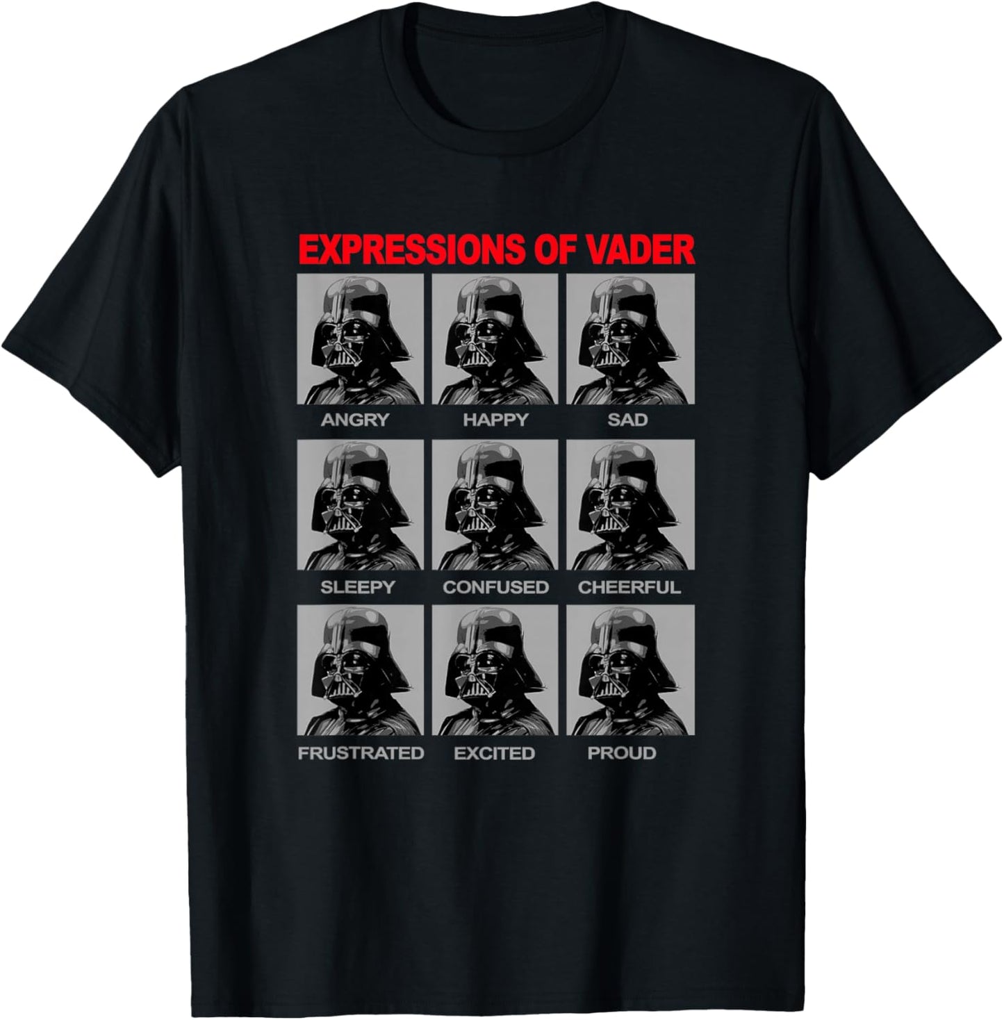 Star Wars Classic Darth Vader Expressions Of Vader Textbook T-Shirt - T-Shirt | Black