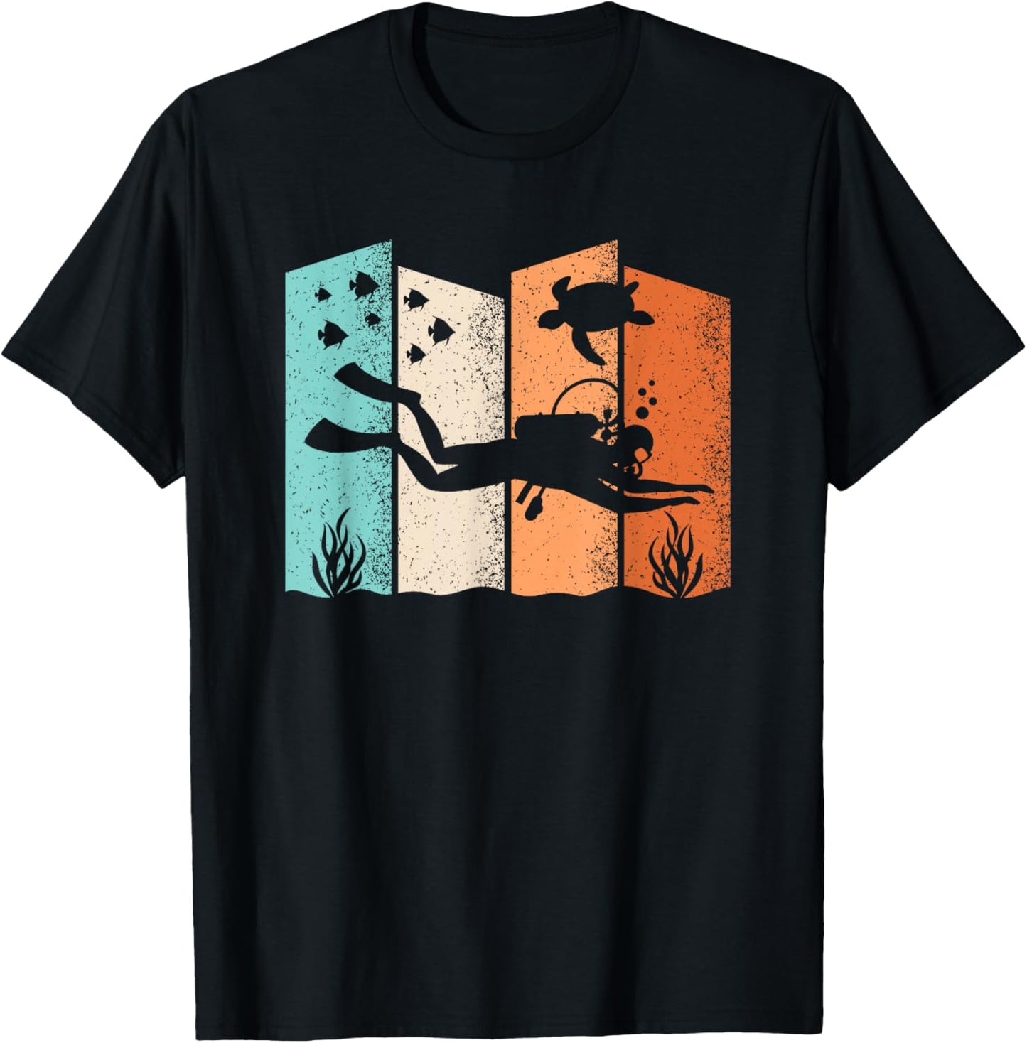 Retro Diving Graphic Dive Diver Men Women Kids T-Shirt - T-Shirt | Black