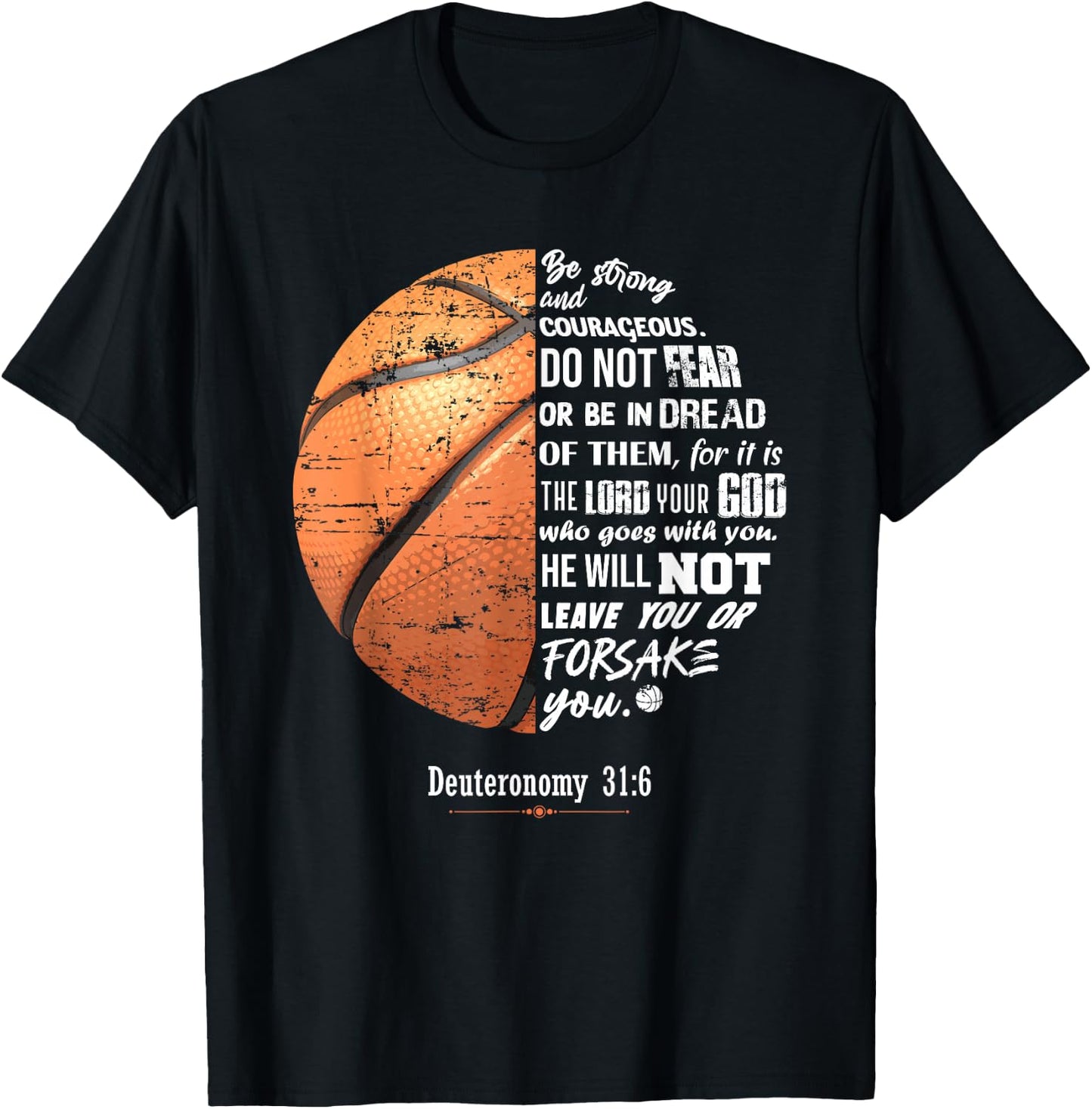 Christian Basketball Deuteronomy Bible Basketball T-Shirt - T-Shirt | Black
