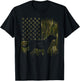 Vintage Camouflage USA Flag Love Labrador Dog Lab Silhouette T-Shirt - T-Shirt | Black