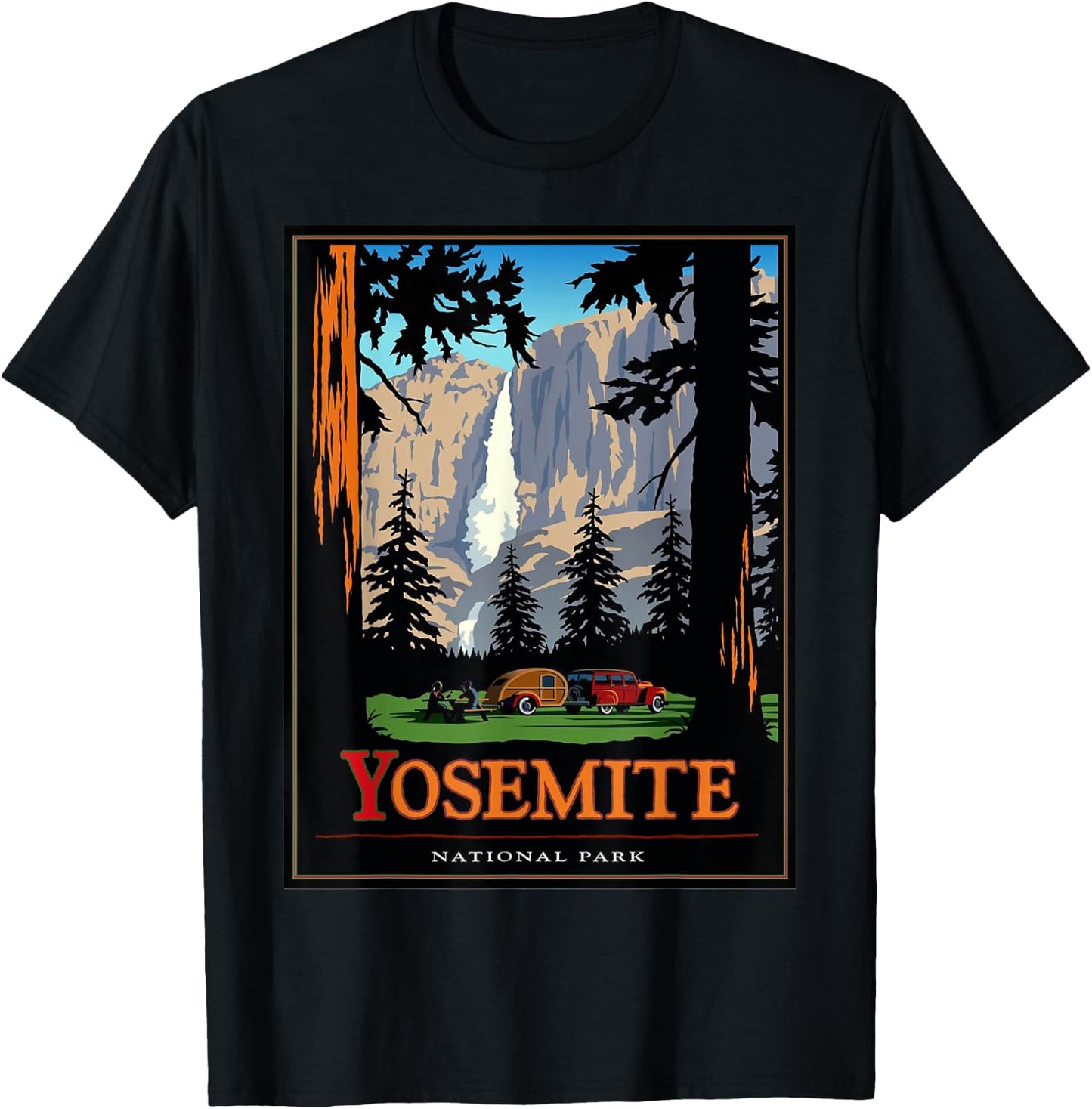 Yosemite Shirt Vintage National Park T-Shirt - T-Shirt | Black