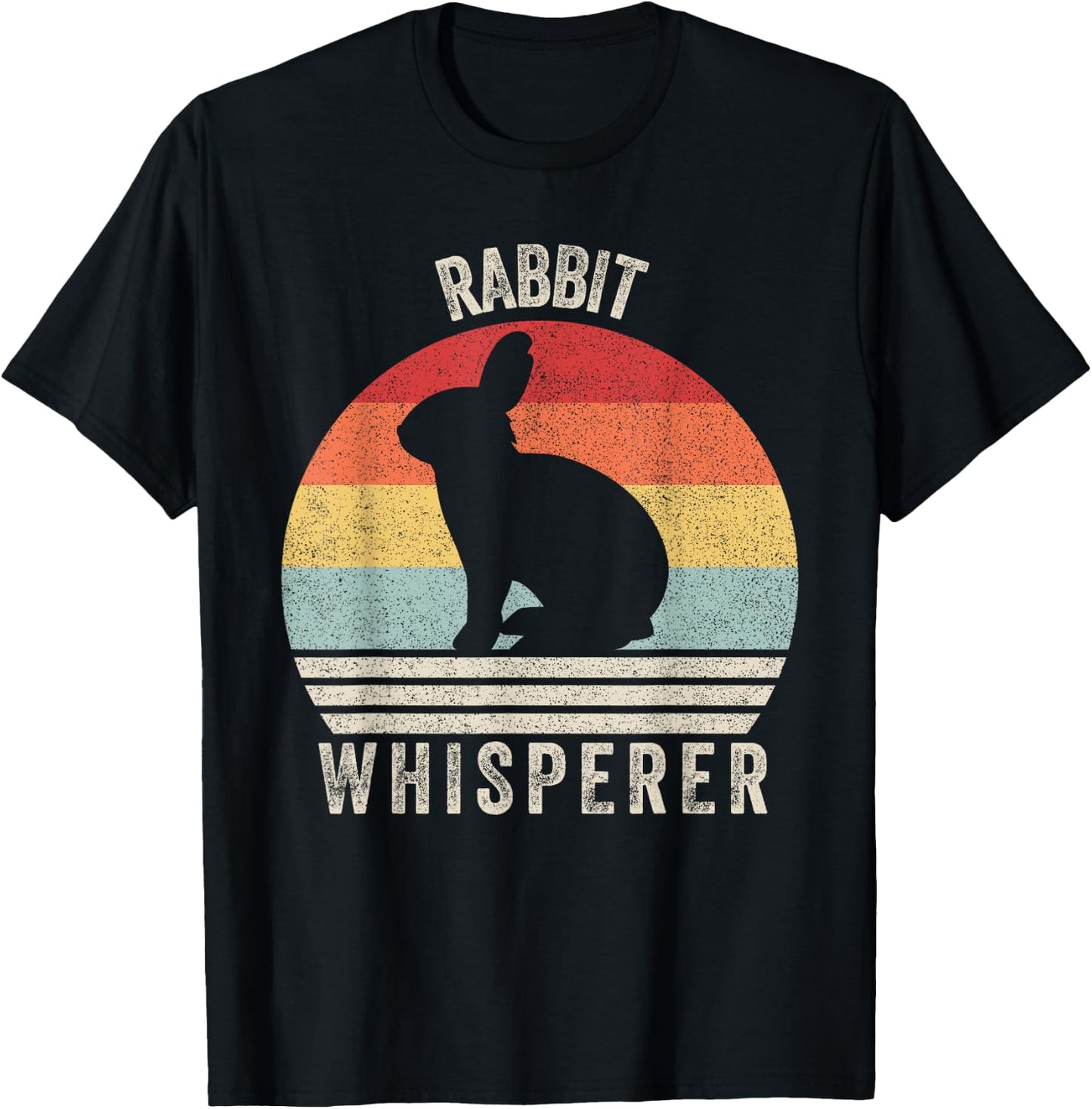 Retro Rabbit Whisperer Shirt Bunny Rabbit Animal Lovers T-Shirt - T-Shirt | Black