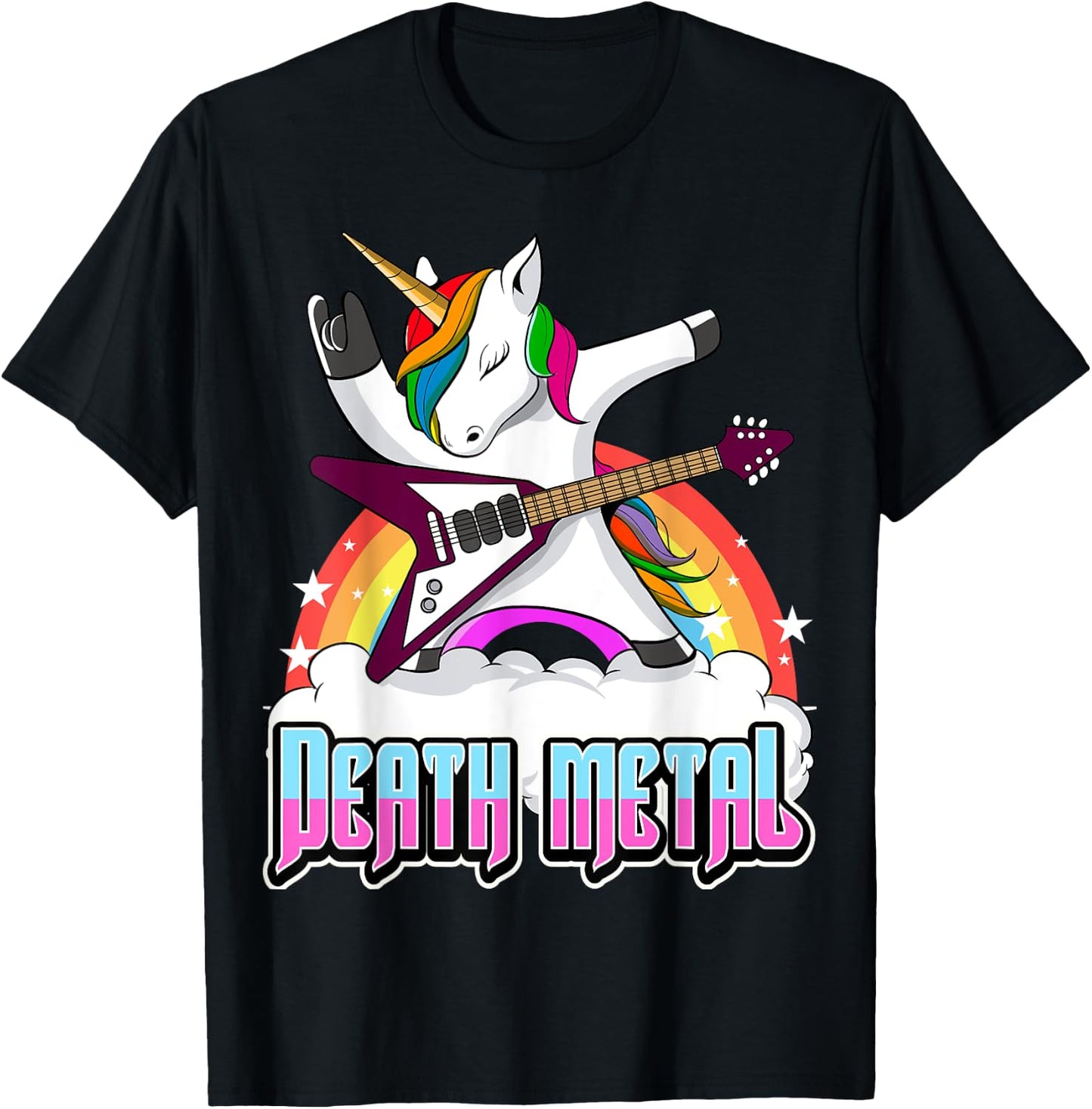 Death Metal Unicorn Funny Metal Heat Hard Rock T-Shirt - T-Shirt | Black