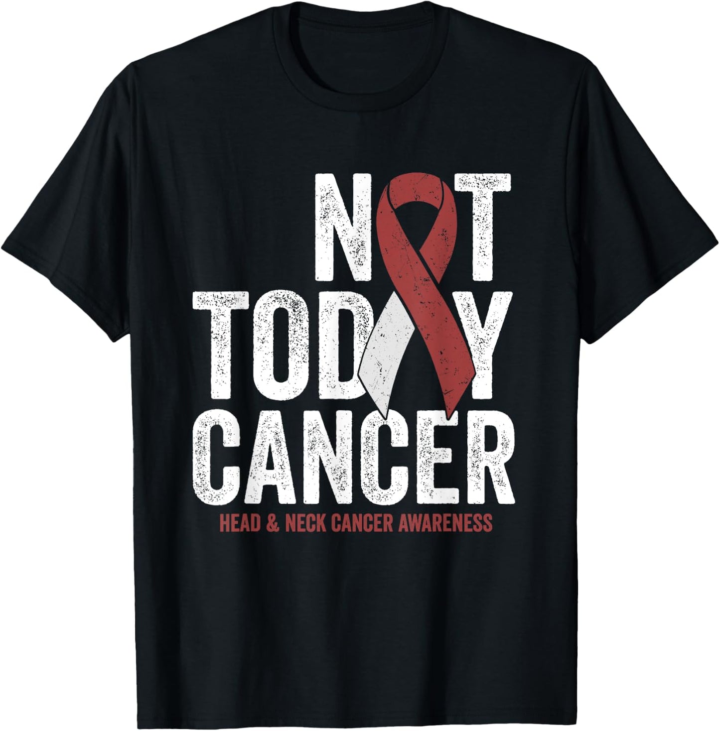 Not Today Throat Oral Head and Neck Cancer Awareness Ribbon T-Shirt - T-Shirt | Black