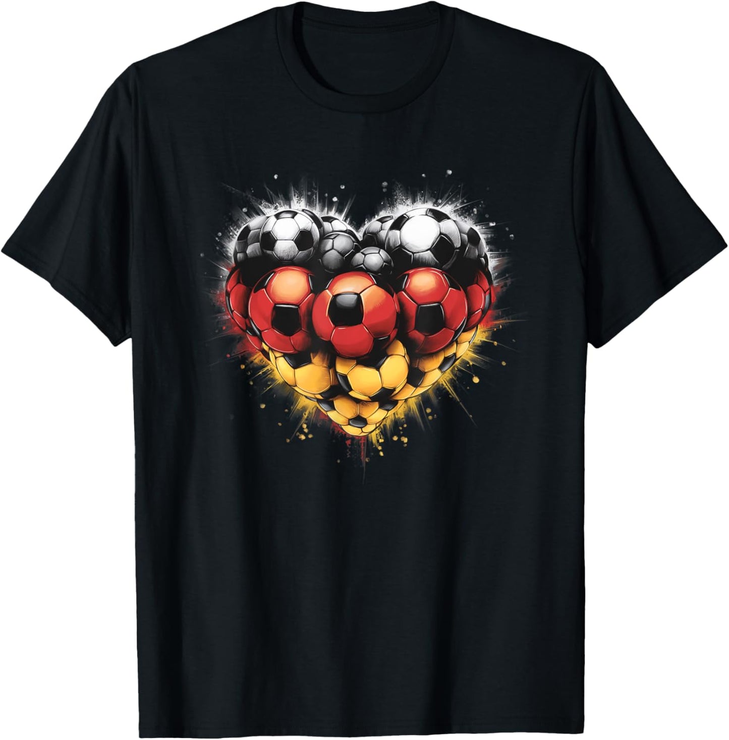Deutschland Flagge - Herz aus Leidenschaft für Deutschland T-Shirt - T-Shirt | Black