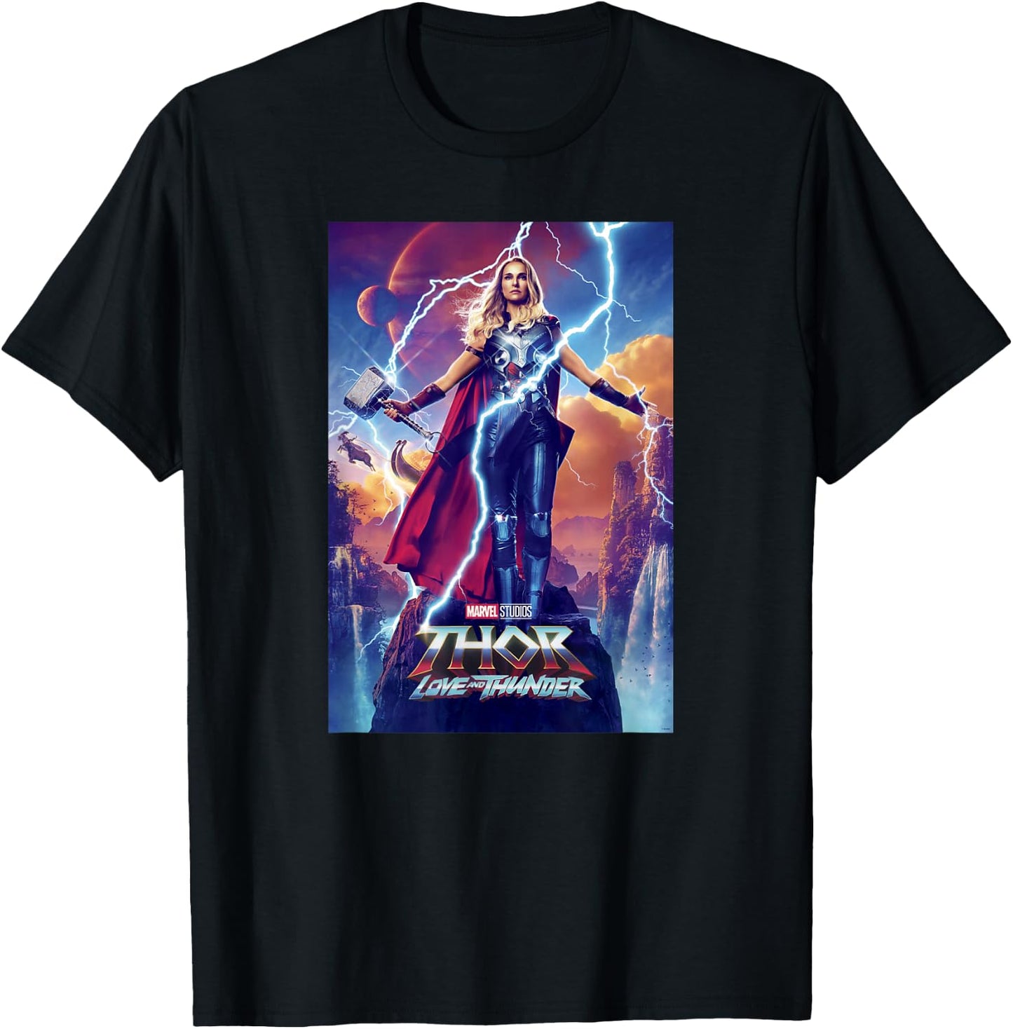 Marvel Thor: Love and Thunder Lady Thor Poster T-Shirt - T-Shirt | Black