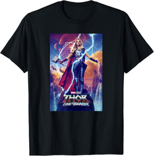 Marvel Thor: Love and Thunder Lady Thor Poster T-Shirt - T-Shirt | Black