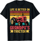 Farm Tractor Boy Life Is Better On Grandpas Tractor Kids T-Shirt - T-Shirt | Black