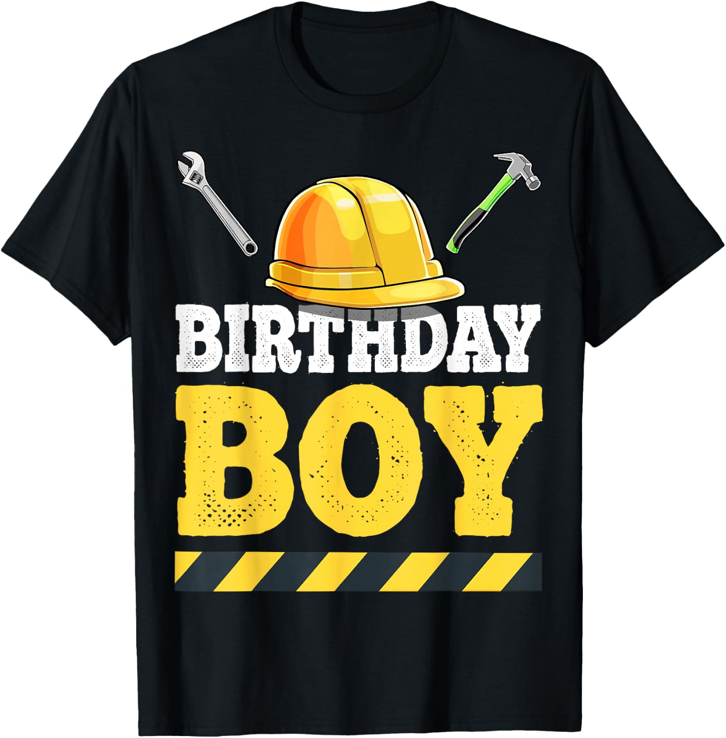Birthday Boy Construction Birthday Party Hat Boys Gift T-Shirt - T-Shirt | Black