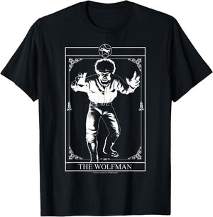 Universal Monsters The Wolfman Tarot Card T-Shirt - T-Shirt | Black