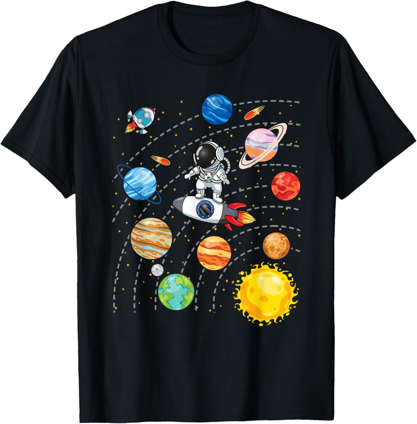 Solar System Planets Science Space Astronaut Universe Galaxy T-Shirt - T-Shirt | Black