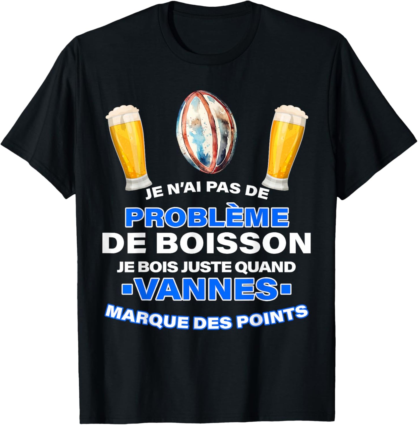 Valves Rugby Fans Aperitif Beer Spirit Club Humour , Black, S T-Shirt - T-Shirt | Black