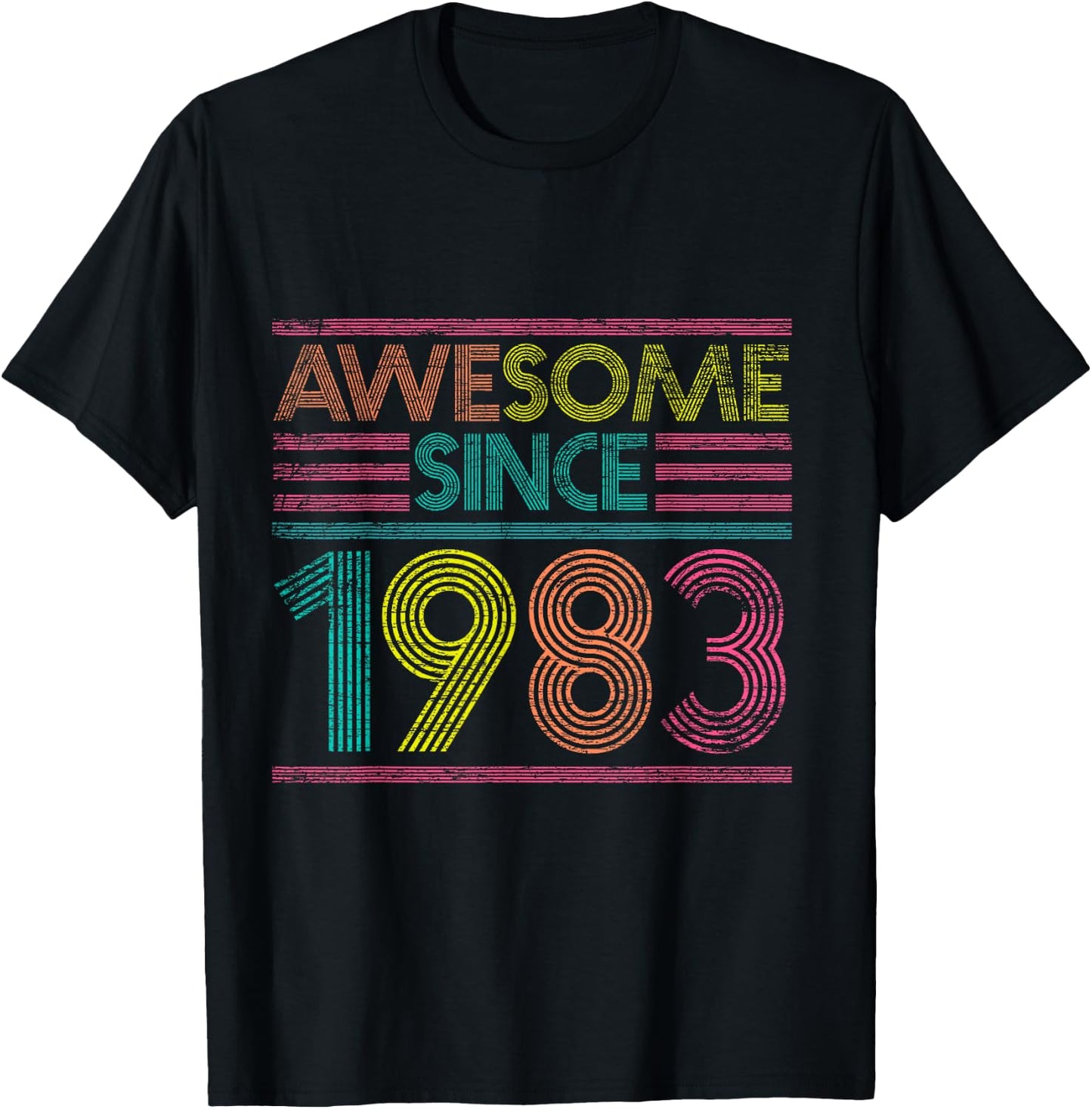 Awesome Since 1983 42nd Birthday Gifts 42 Years Old T-Shirt - T-Shirt | Black