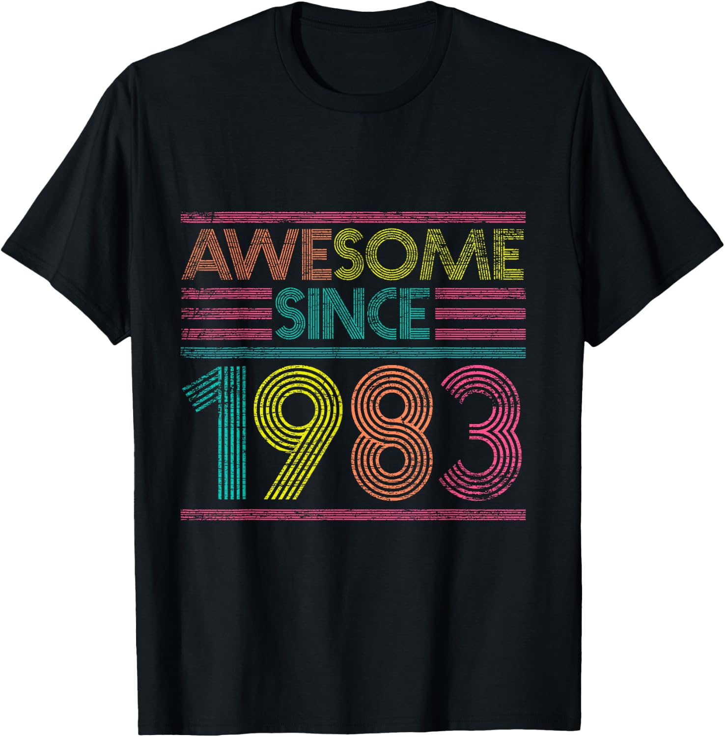 Awesome Since 1983 42nd Birthday Gifts 42 Years Old T-Shirt - T-Shirt | Black