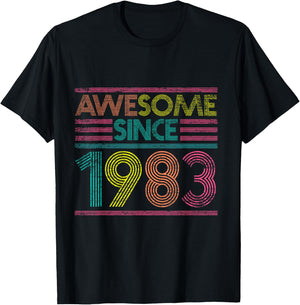 Awesome Since 1983 42nd Birthday Gifts 42 Years Old T-Shirt - T-Shirt | Black