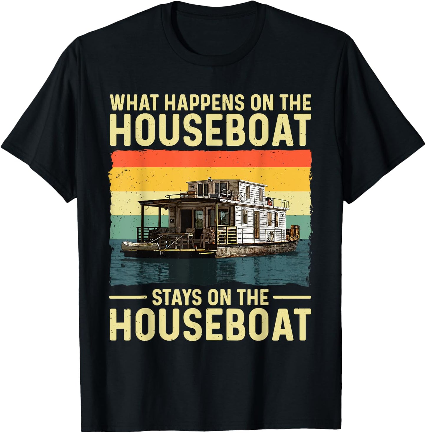 Houseboat Design Women House Boat Captain Houseboat T-Shirt - T-Shirt | Black
