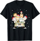 Jungle Safari Animals Merry Christmas Santa Hat Xmas Lights T-Shirt - T-Shirt | Black
