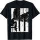 Black and White Abstract Art of Man on a bench in the City. T-Shirt - T-Shirt | Black