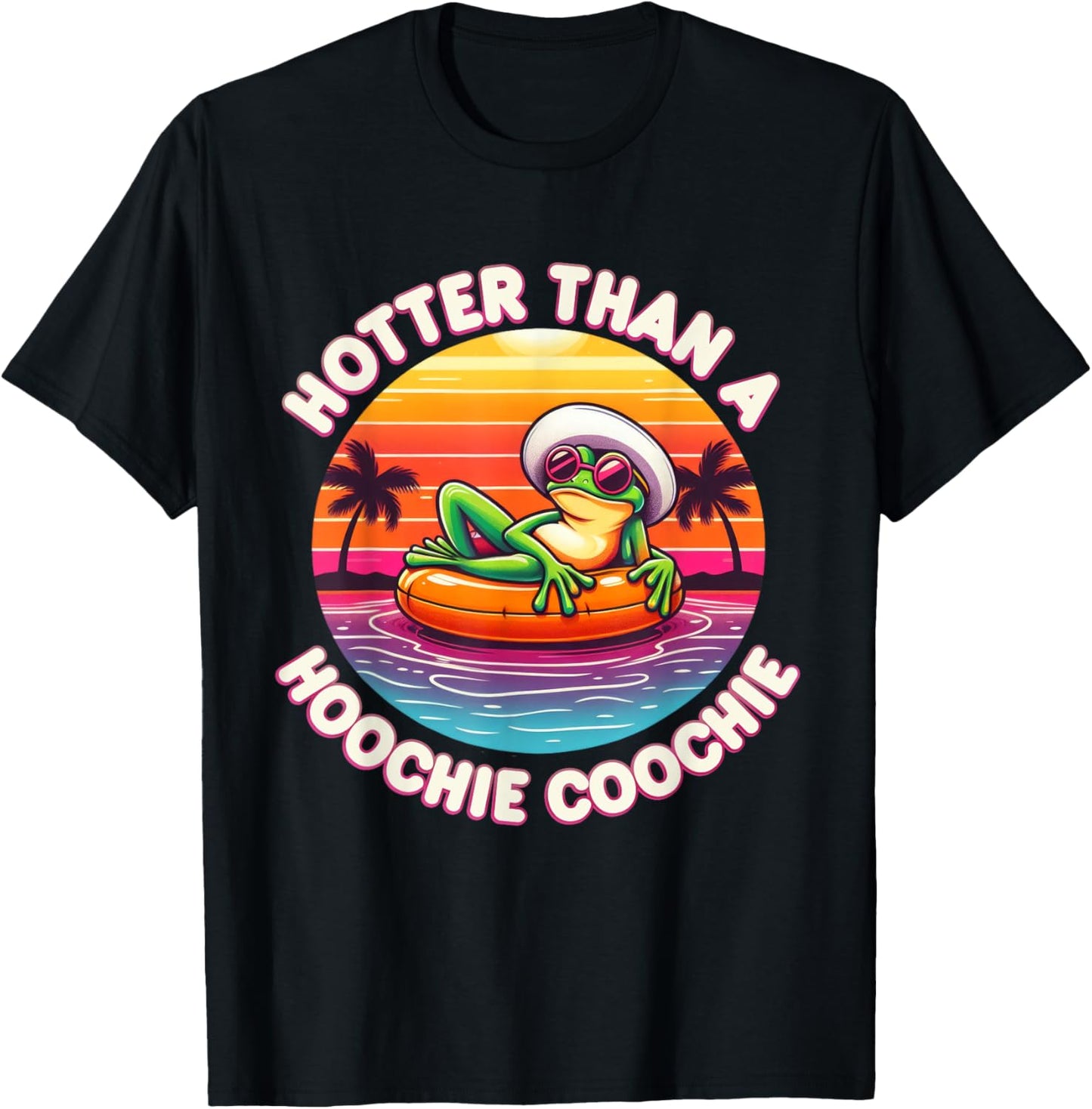 Hotter Than A Hoochie Coochie Frog Country Music Fans Design T-Shirt - T-Shirt | Black