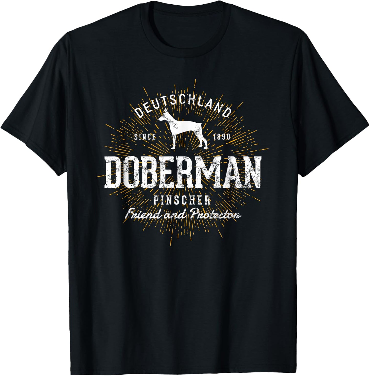 Retro Doberman Pinscher Vintage T-Shirt - T-Shirt | Black