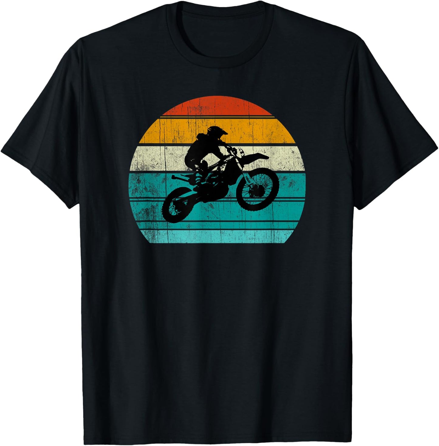Dirt Bike Motocross Motorcycle Vintage Retro Boys Men T-Shirt - T-Shirt | Black