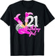 21st Birthday Girl Rodeo Western Cowgirl 21 Years Old Bday T-Shirt - T-Shirt | Black