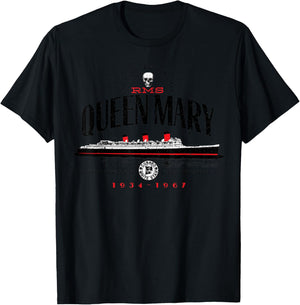 RMS Queen Mary The North Atlantic Ocean From 1936 To 1967 T-Shirt - T-Shirt | Black