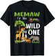 Memaw Of the Wild One Zoo Birthday 1st Safari Jungle T-Shirt - T-Shirt | Black