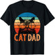 Cat Dad Shirt Daddy Funny Retro Cat Dad Men Father's Day T-Shirt - T-Shirt | Black