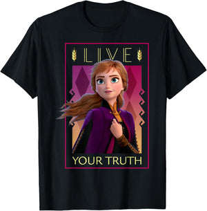 Disney Frozen 2 Live Your Truth Poster T-Shirt - T-Shirt | Black