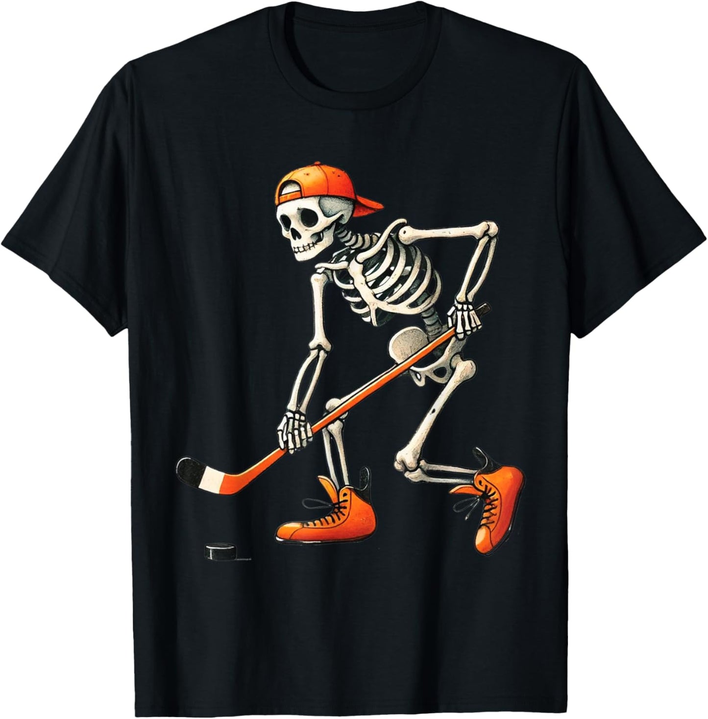 Skeleton Hockey Halloween Costume Sport Men Boys Kids T-Shirt - T-Shirt | Black